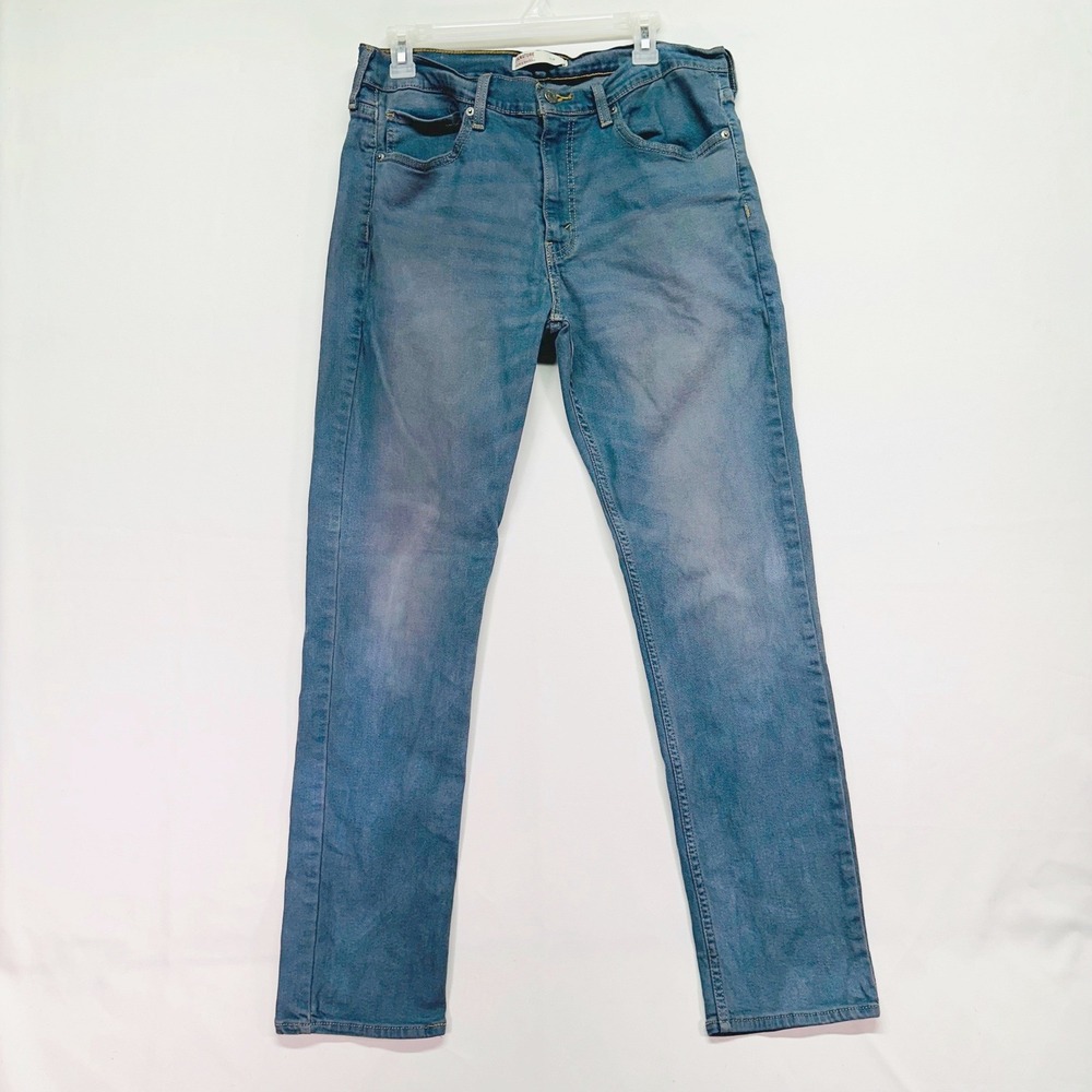 Signature by Levi Strauss Men Slim Fit Jeans Grunge Hand Dyed Gray Blue 34x32